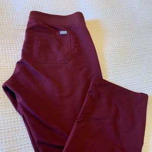 Figs Livingston Pants in Burgundy, size XL